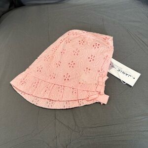 Janie and Jack Pink Eyelet Ruffle Bucket Hat